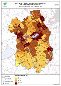 Népesség-változás 2001-2010, a 2001 év %-ában - Fejér megye