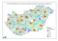 VOLÁN elérhetőségi adatok - közvetlen járatok átlagos menetideje a megyeszékhely