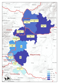 Turisztikai létesítmények száma Nyugat-magyarországon és a környező határon túli