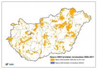 Natura 2000 területek növekedése 2008-2011