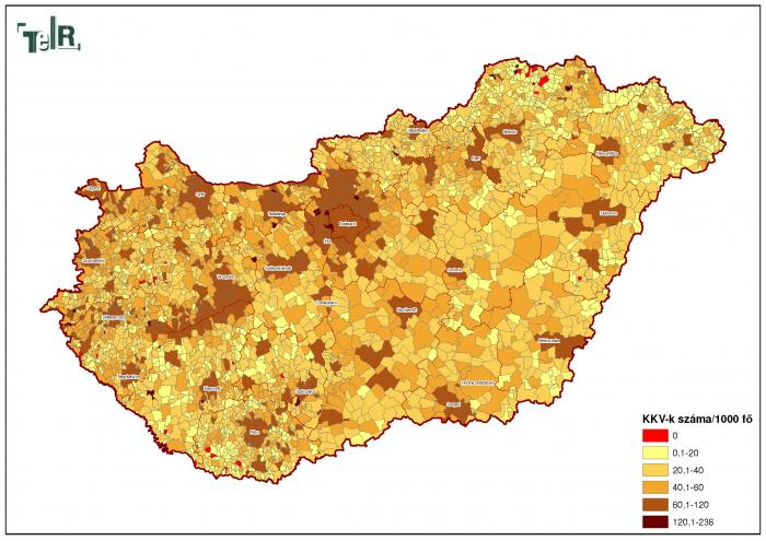 1000 főre jutó kis- és középvállalkozások száma (2009) (foglalkoztatotti létszám