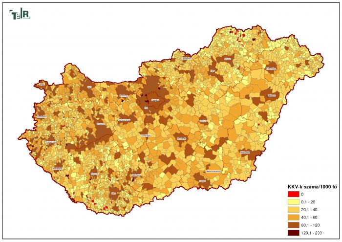 1000 főre jutó kis- és középvállalkozások száma (2008) (foglalkoztatotti létszám