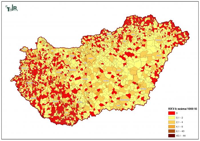 1000 főre jutó kis- és középvállalkozások száma (2008) (foglalkoztatotti létszám