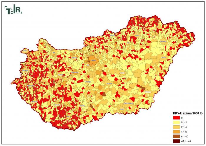 1000 főre jutó kis- és középvállalkozások száma (2008) (foglalkoztatotti létszám