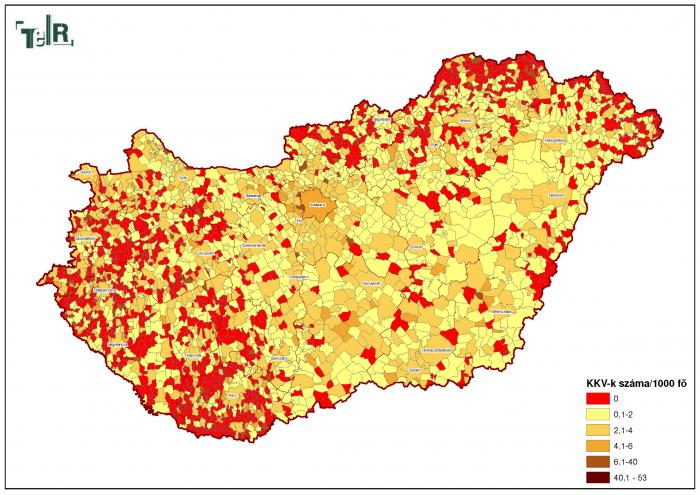 1000 főre jutó kis- és középvállalkozások száma (2009) (foglalkoztatotti létszám