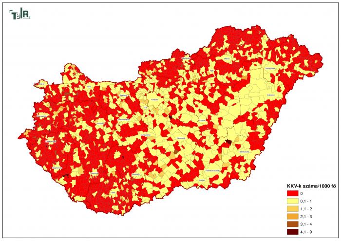 1000 főre jutó kis- és középvállalkozások száma (2009) (foglalkoztatotti létszám