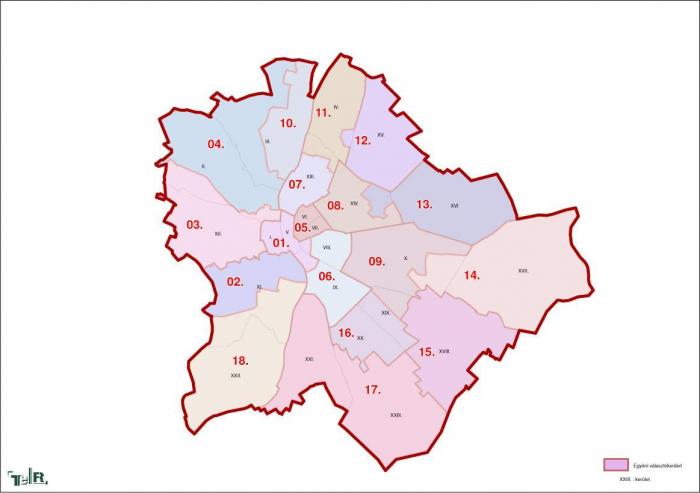 választókerületek térkép budapest Budapest, egyéni választókerületek (2011.12.30.) | Térport választókerületek térkép budapest