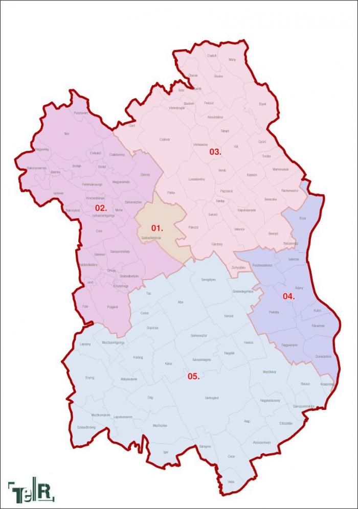 Fejér megye, egyéni választókerületek (2011.12.30.)