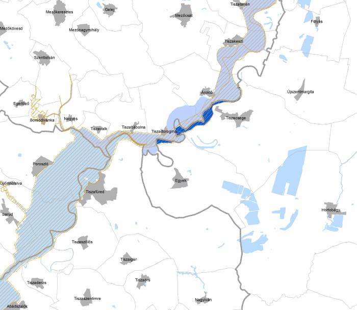Nagyvízi meder övezete - Hajdú-Bihar megye északi része