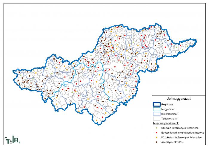 észak magyarország térkép Humán infrastruktúra fejlesztés keretében meghirdetett pályázati  észak magyarország térkép
