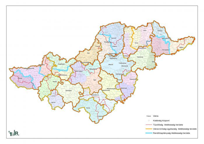 észak magyarország térkép Illetékességi területek (tűzoltóság, városi bíróság ügyészség  észak magyarország térkép