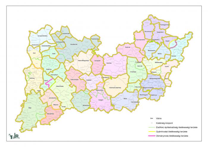 Illetékességi területek (elsőfokú építéshatóság, gyámhivatal, okmányiroda) a Dél