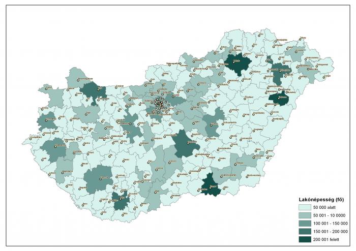 A járások lakónépessége