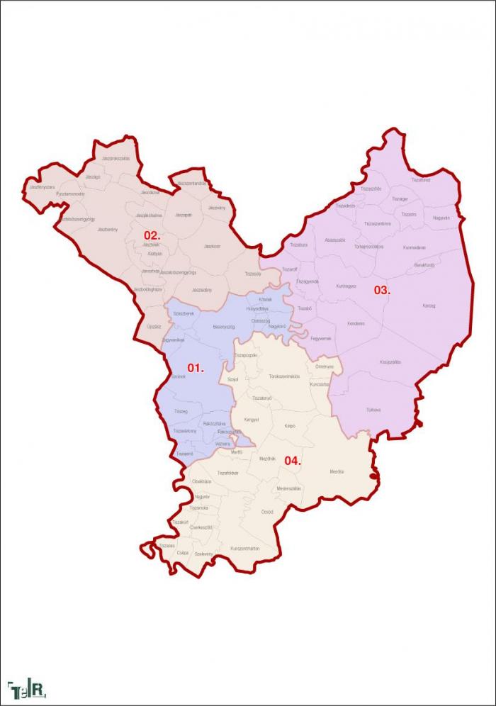 Jász-Nagykun-Szolnok megye, egyéni választókerületek (2011.12.30.)