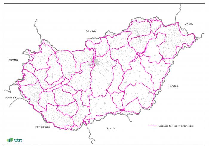magyarország kerékpárút hálózat térkép Az OTrT országos kerékpárút törzshálózata | Térport magyarország kerékpárút hálózat térkép