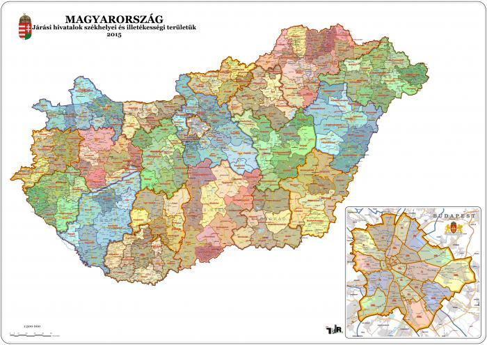 magyarország járásai térkép Magyarország járásai (2015) | Térport magyarország járásai térkép