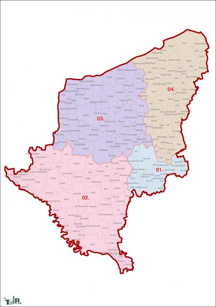 Somogy megye, egyéni választókerületek (2011.12.30.)
