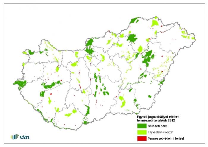 Egyedi jogszabállyal védett természeti területek 2012