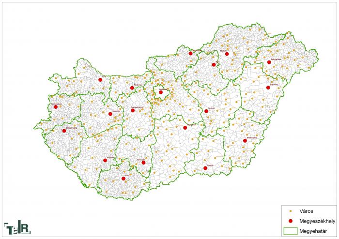 térkép magyarország városai Magyarország városai | Térport térkép magyarország városai