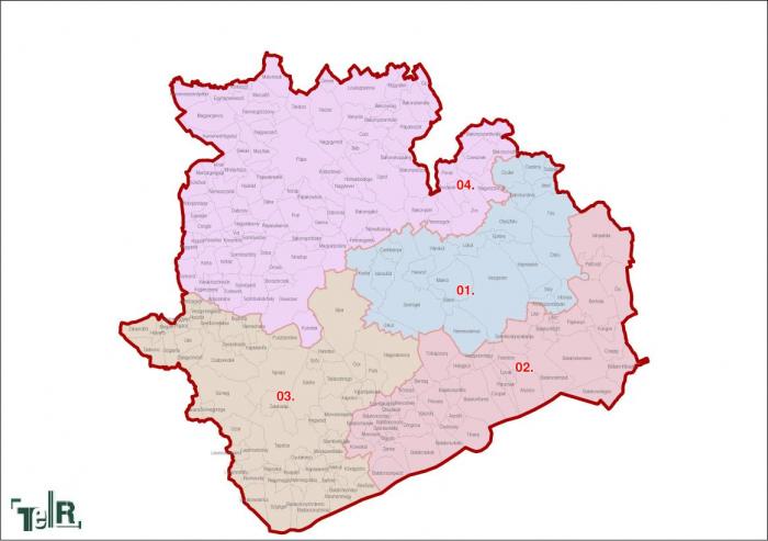 Veszprém megye, egyéni választókerületek (2011.12.30.)